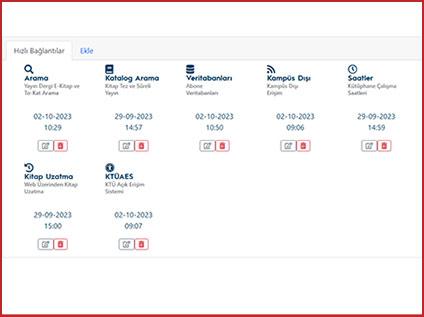 Web Yönetim Sistemine Hızlı Bağlantılar Bileşeni Eklendi