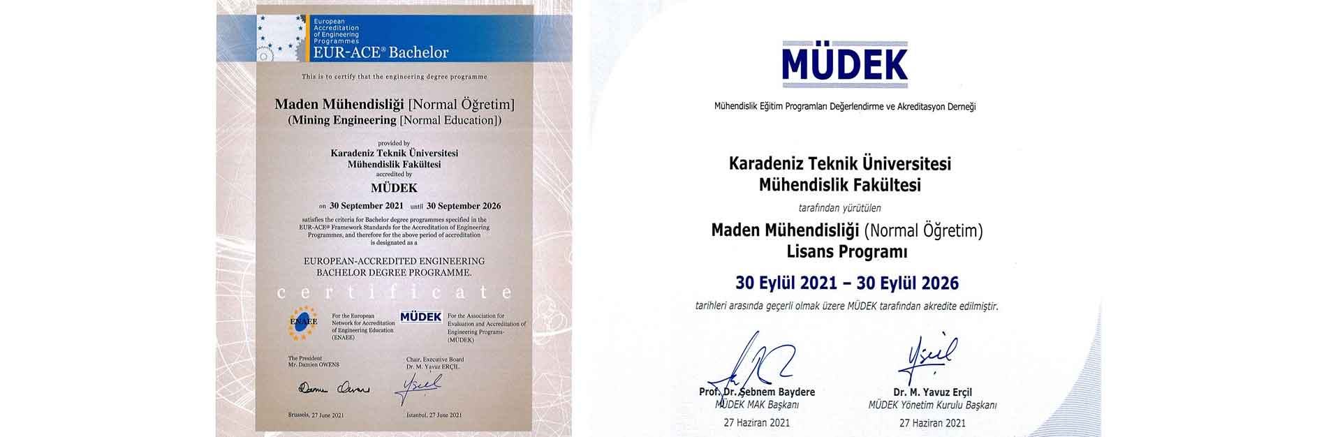 Müdek Akreditasyon 2021-2026 Eur-Ace